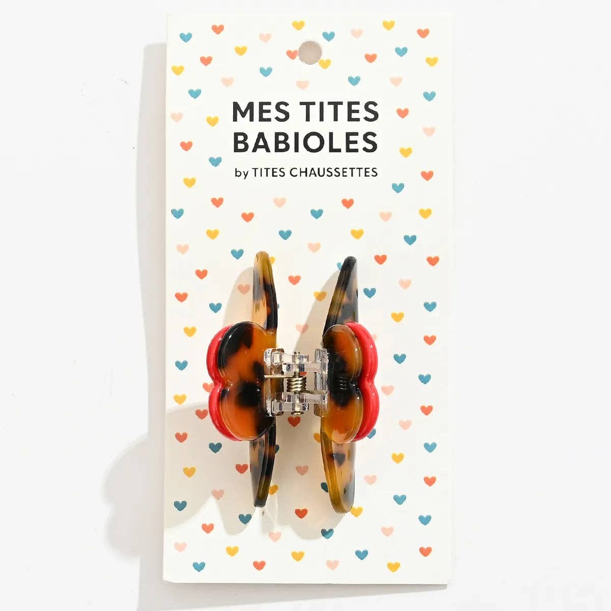 Pince Cheveux Écaille & Coeur Rouge I Femme