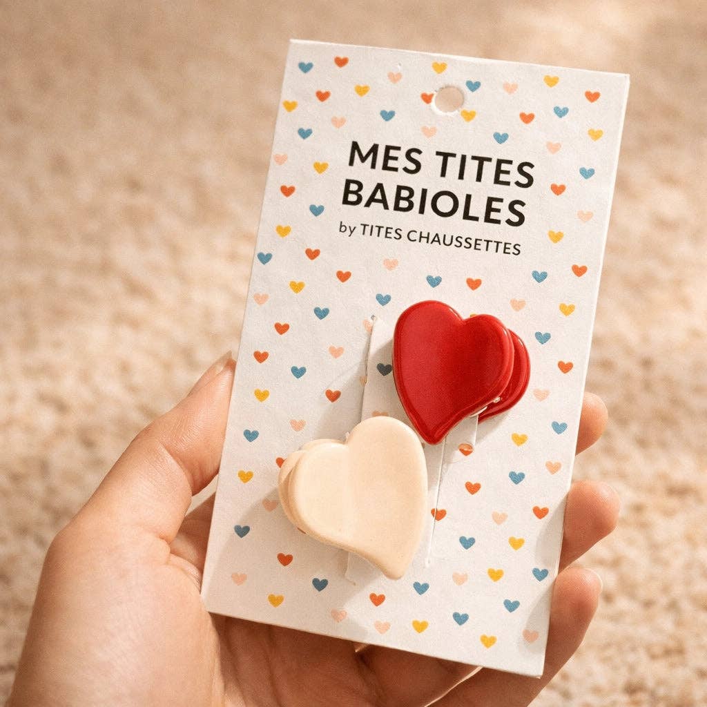 Lot de 2 Pinces Cheveux Petit Coeur I Femme