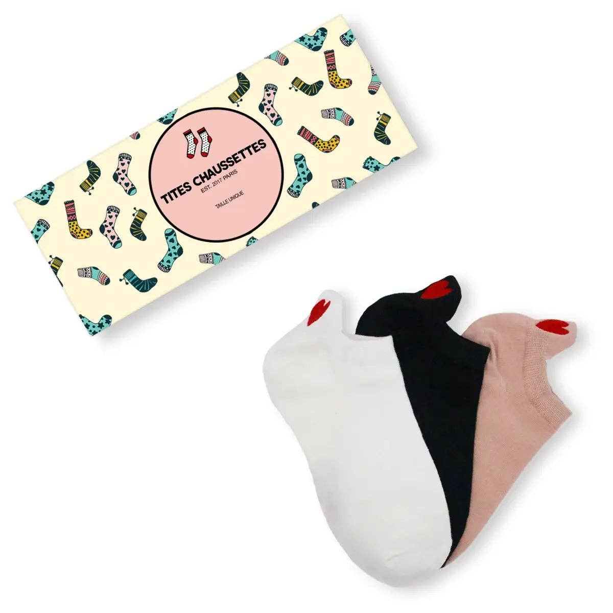 Chaussettes Languette Coeur Rouge Femme I 35-41