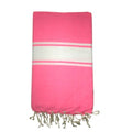 Fouta tradi rose fluo, Beach Towel coton recyclé 200x100cm