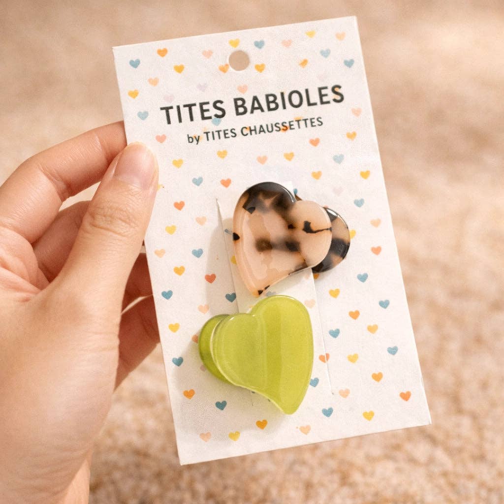 Lot de 2 Pinces Cheveux Petit Coeur I Femme
