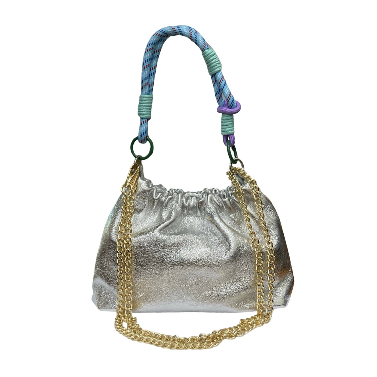 Sac cuir irisé cordon Plissa S