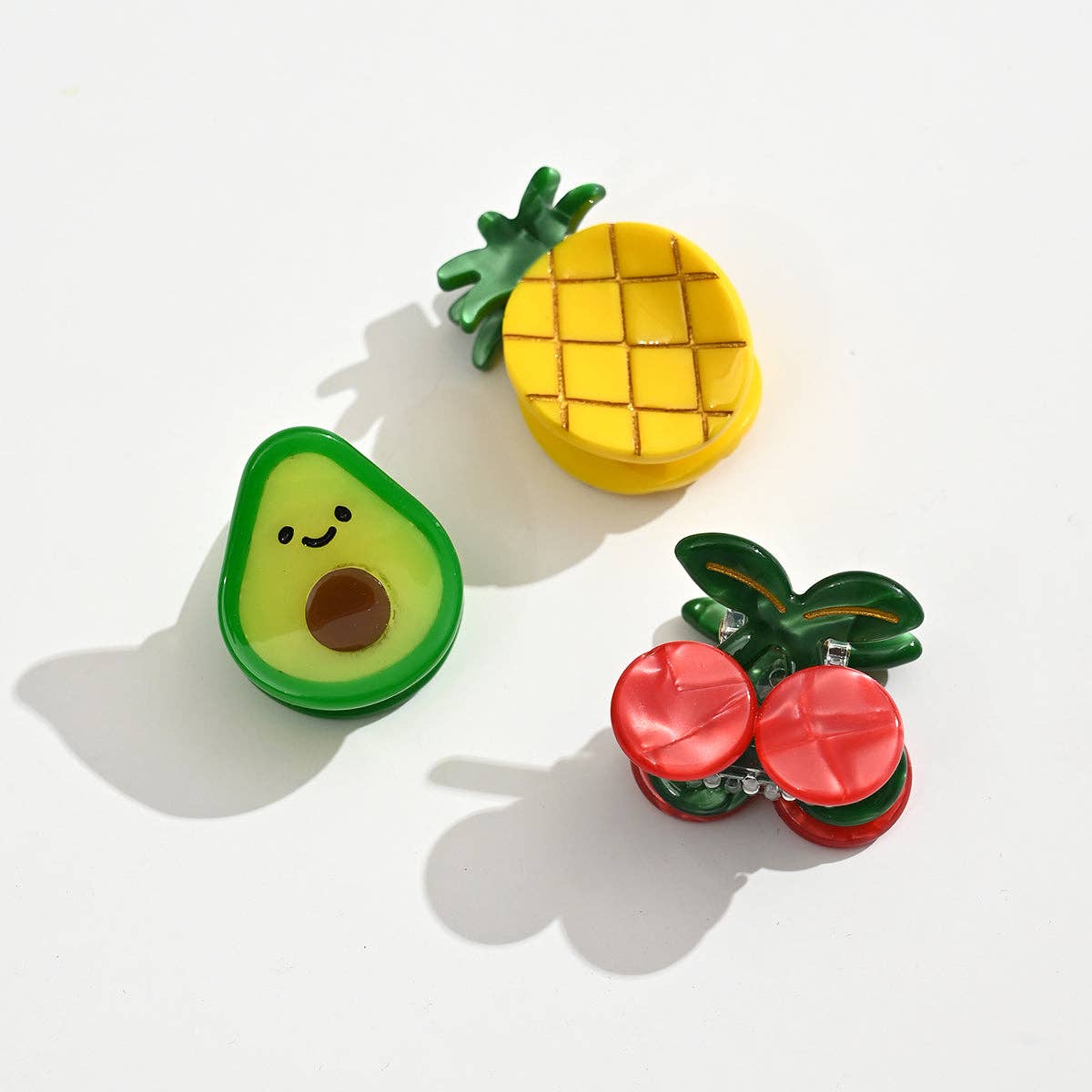 Lot de 3 barrettes cerise avocat ananas I Enfant