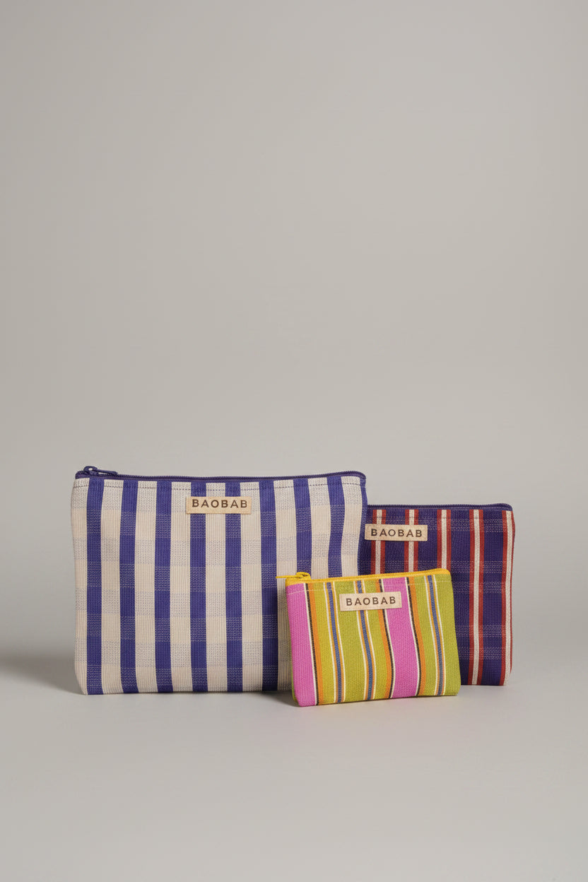Trio pochettes nylon WAOU D