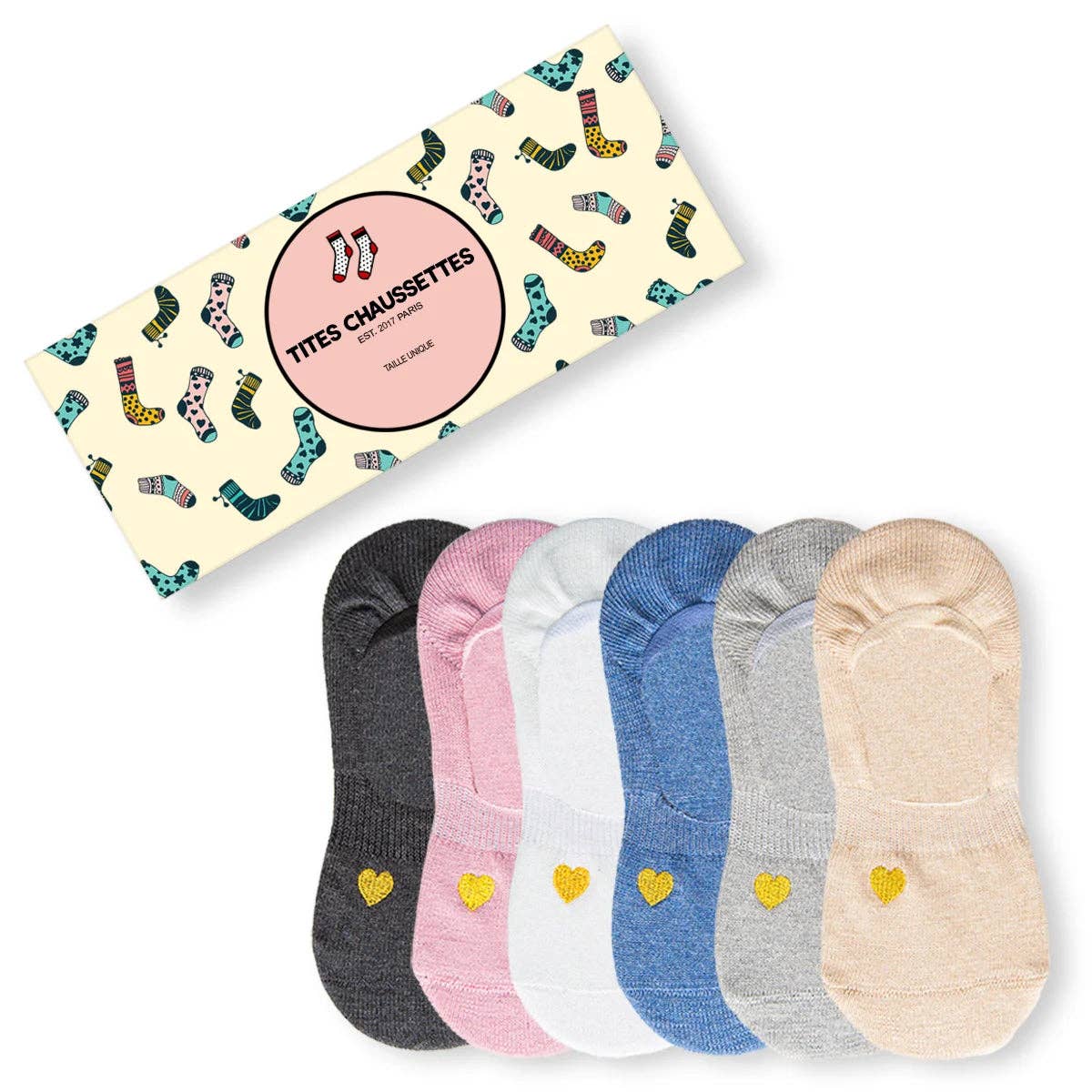 Socquettes Invisibles Petit Coeur Doré Femme I 35-41