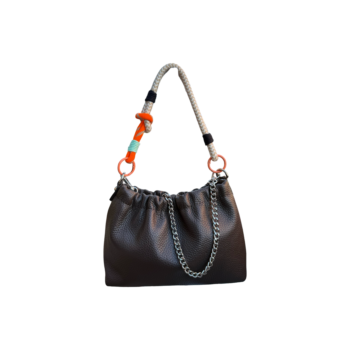 Sac cuir grainé cordon Plissa S