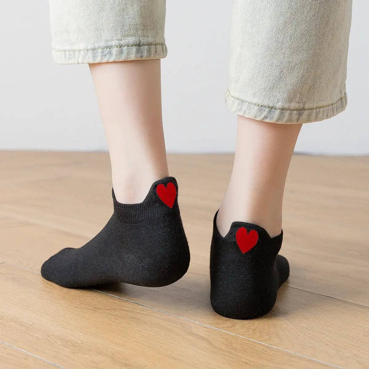 Chaussettes Languette Coeur Rouge Femme I 35-41