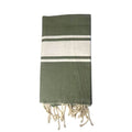 Fouta tradi kaki, Beach Towel coton recyclé 200x100cm