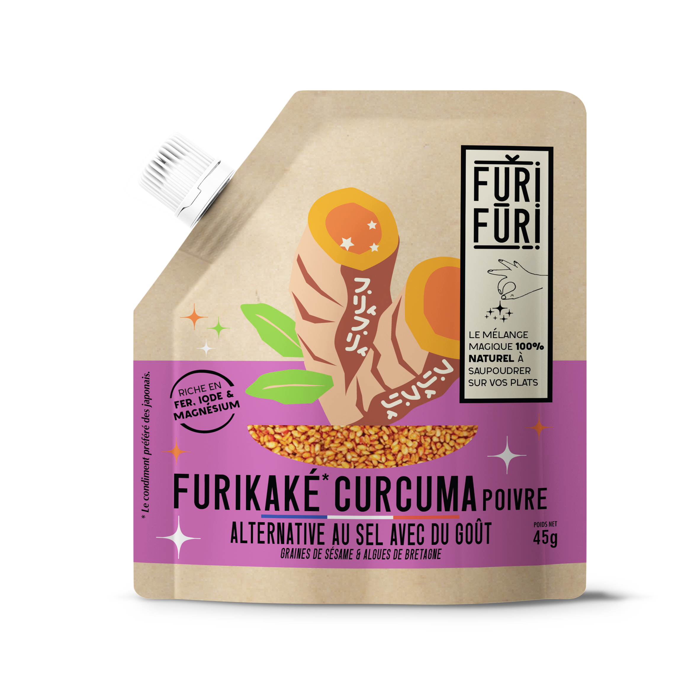 Furikake Curcuma & Poivre - Condiment sésame & algues