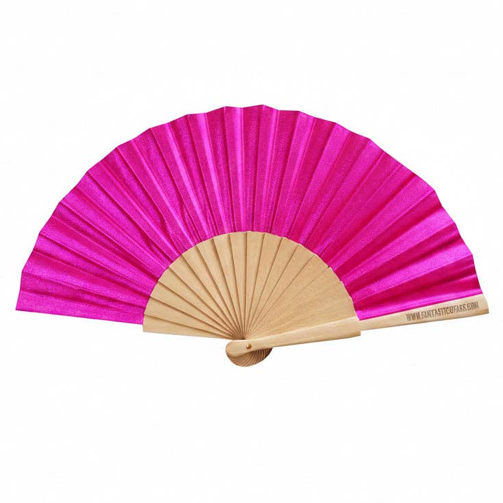 Éventail 23 cm rose fuchsia nacré scintillant