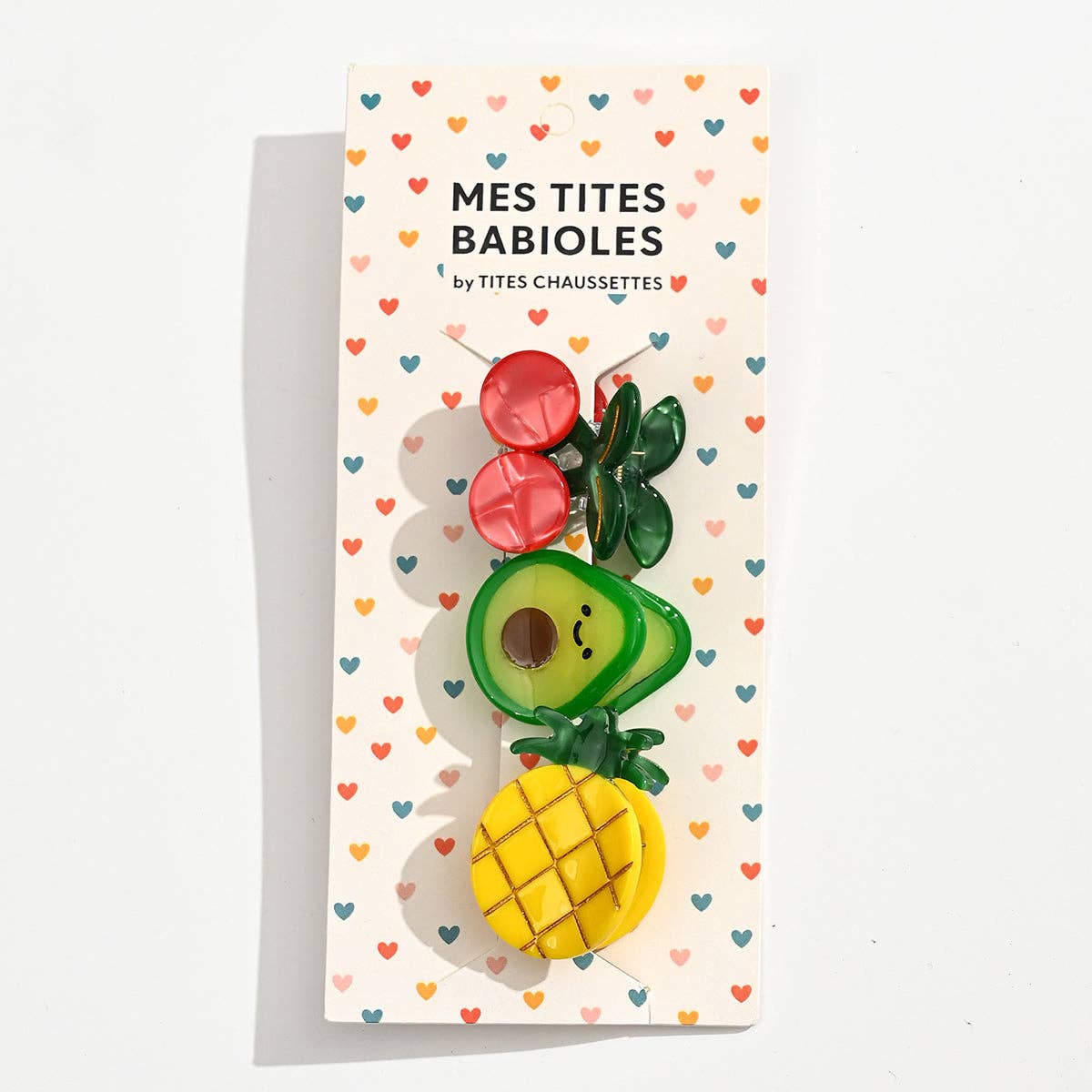 Lot de 3 barrettes cerise avocat ananas I Enfant