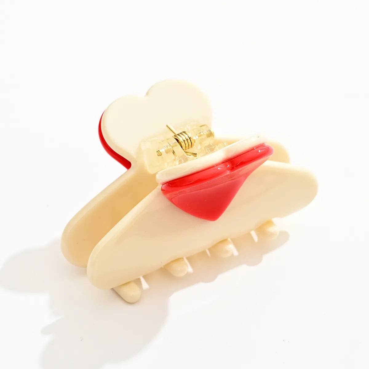 Pince Cheveux Blanche & Coeur Rouge I Femme