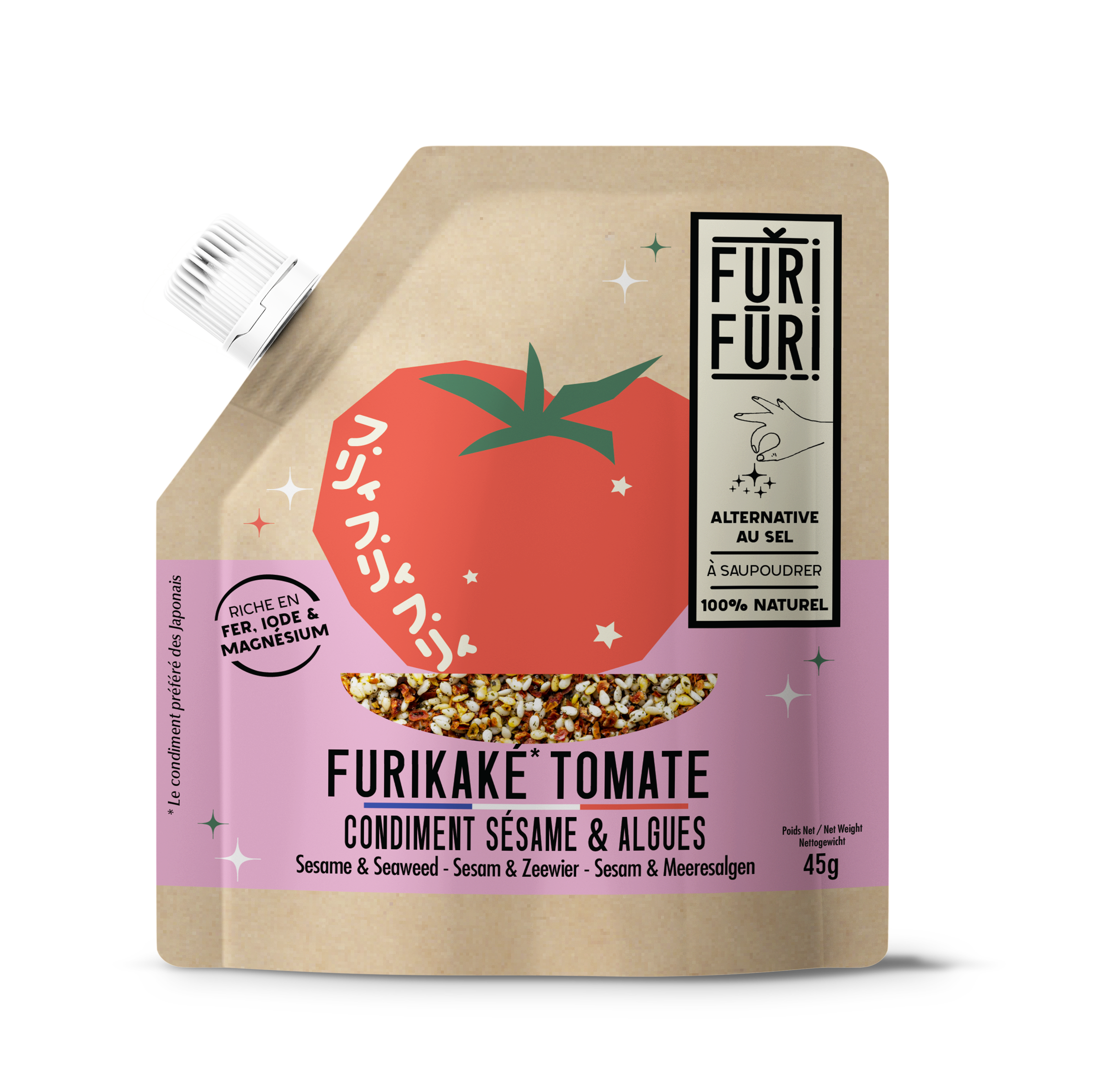 Furikake Tomate - Condiment sésame & algues -alternative sel