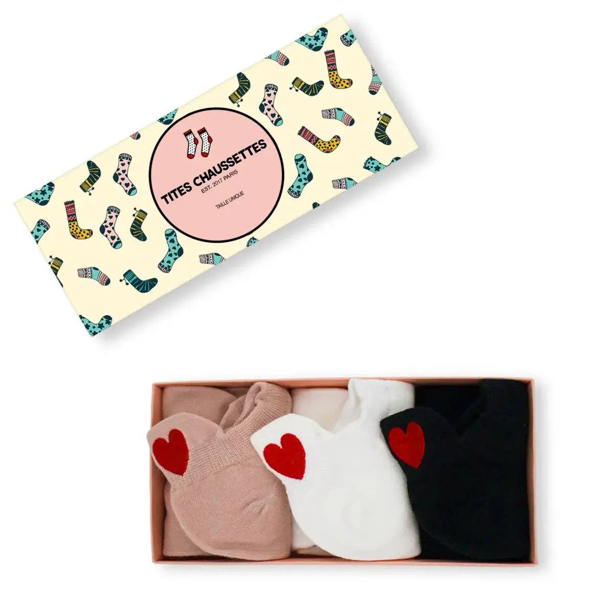 Chaussettes Languette Coeur Rouge Femme I 35-41
