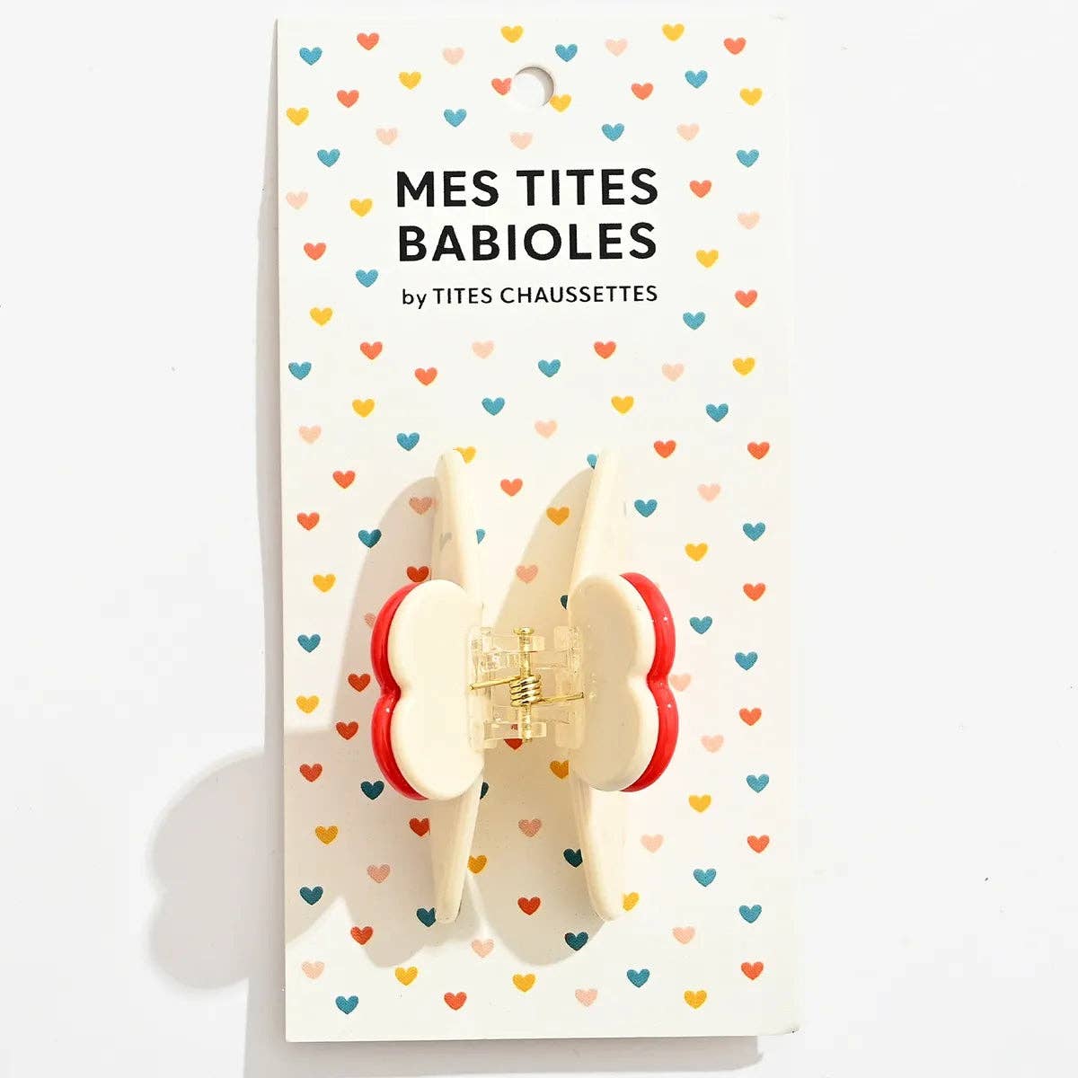 Pince Cheveux Blanche & Coeur Rouge I Femme